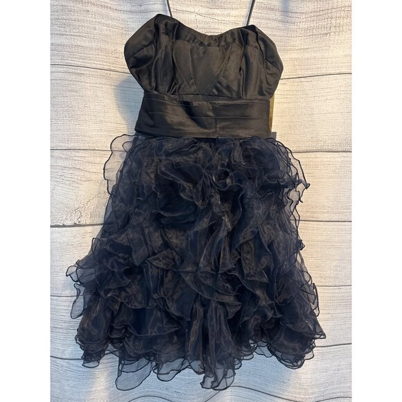 NWT Zac Posen For Target Black Strapless Dress With Optional Ruffled Skirt Size - Picture 4 of 8